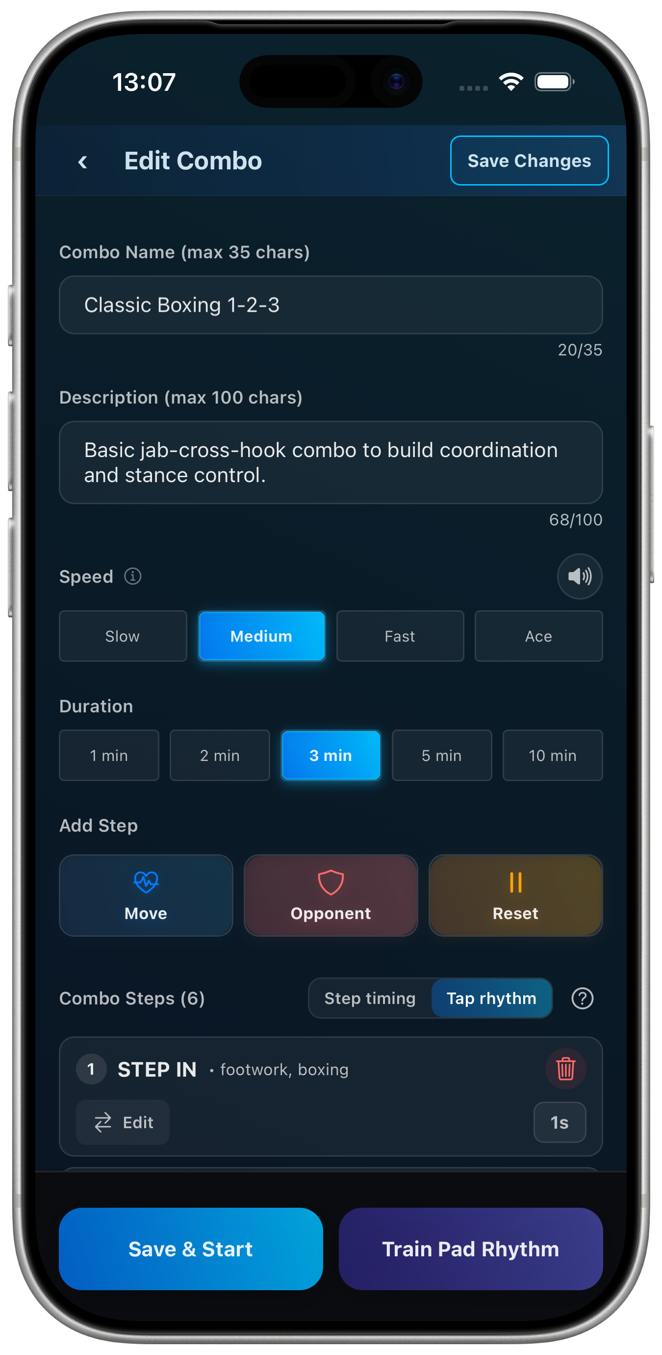 Compose what you actually want to train — device preview — iOS