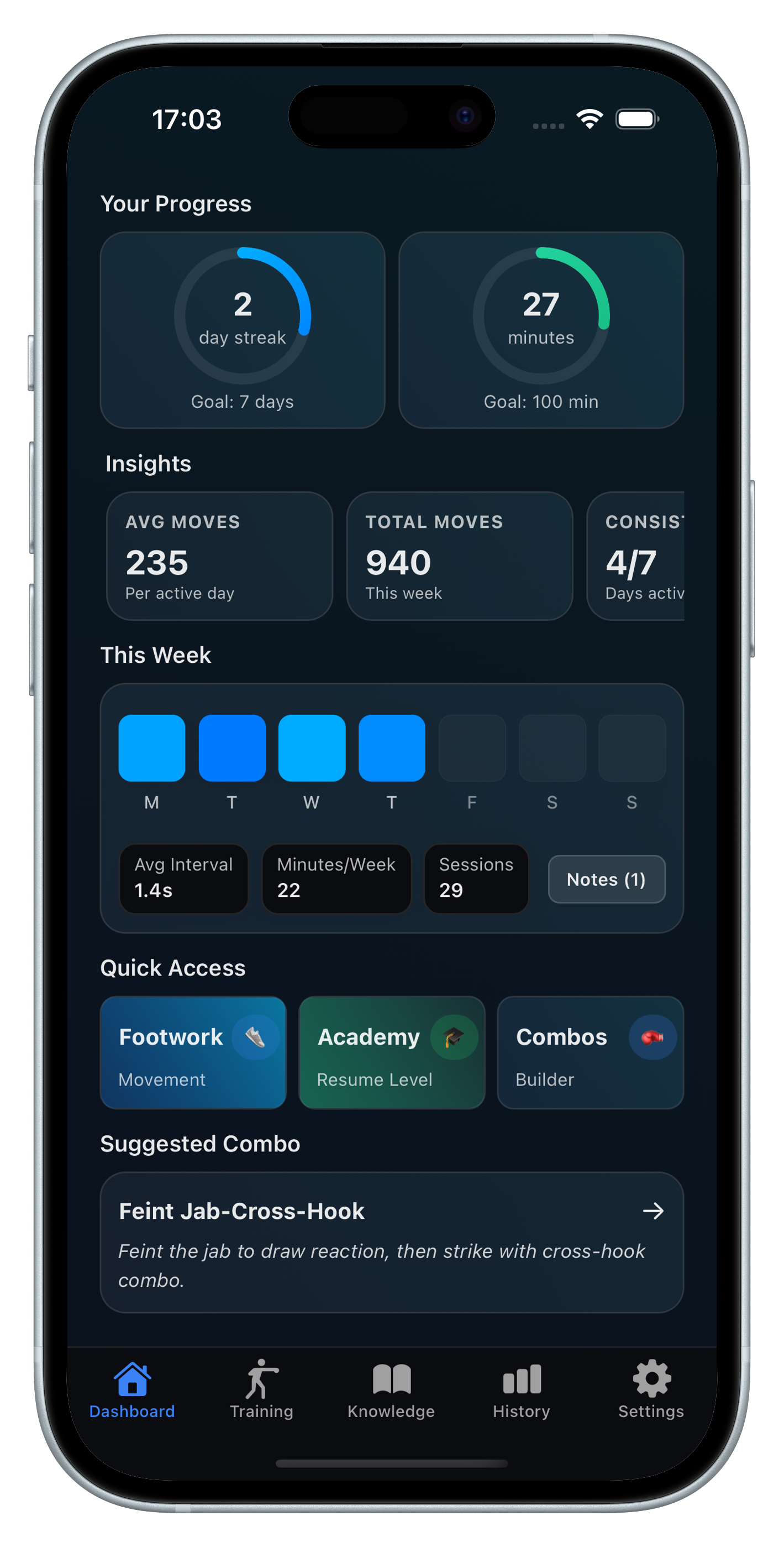 Dashboard & Progress Tracking - iOS