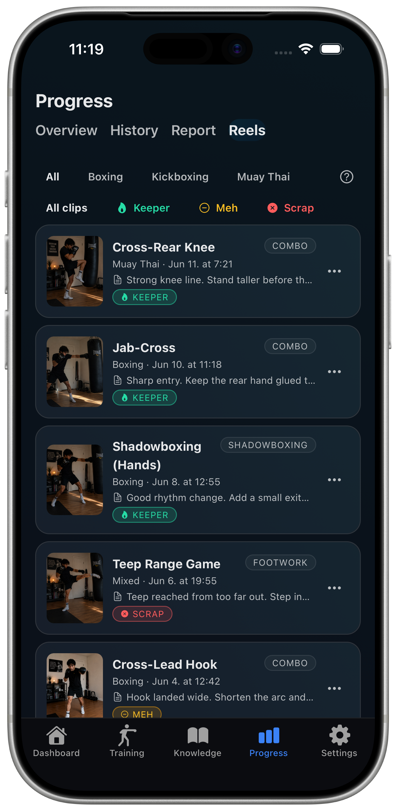 Record Your Reels — clips saved from a session - iOS